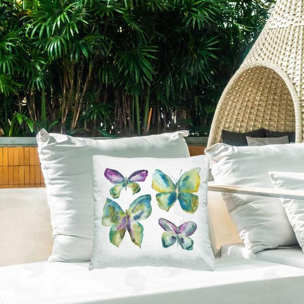 Stupell Industries Chariklia Zarris | Purple & Green Butterflies Printed Throw Pillow