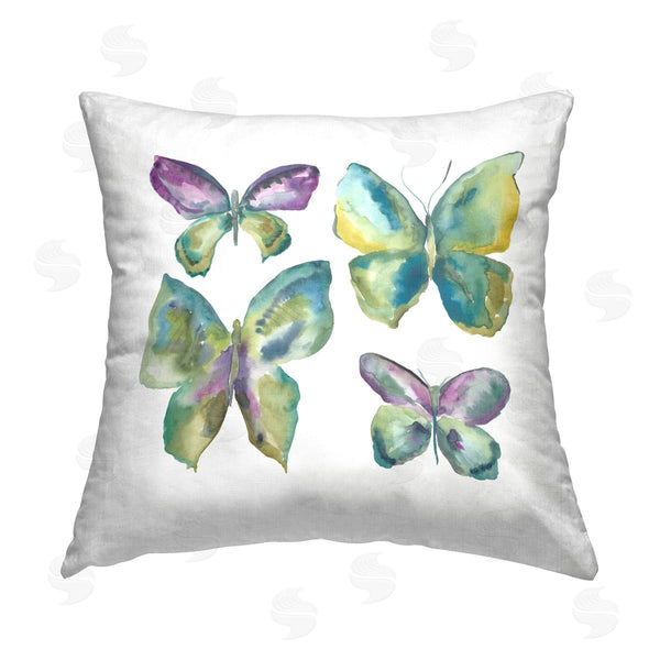 stupell industries Chariklia Zarris | Purple & Green Butterflies Printed Throw Pillow