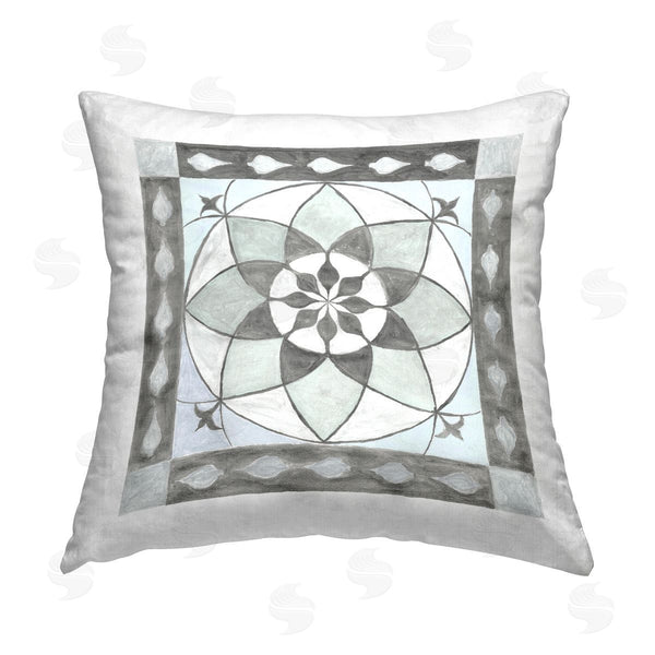 stupell industries Charity Henderson | Grey Abstract Fractal Pattern Printed Throw Pillow