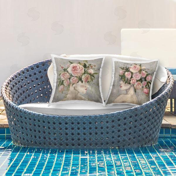 Stupell Industries Charity Henderson | Pink Peonie Females Printed Throw Pillow Set