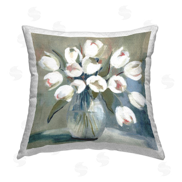 Stupell Industries Charity Henderson | White Tulip Vase Printed Throw Pillow
