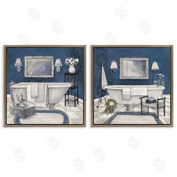 Stupell Industries Charlene Olson | Elegant Blue Bath