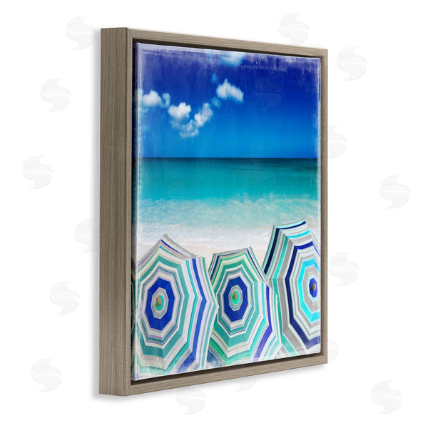 Stupell Industries Charlie Carter | Three Beach Umbrellas View Wall Art