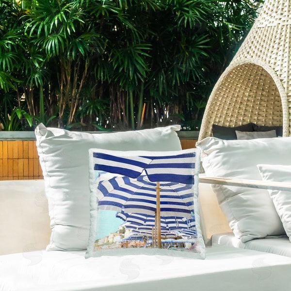 Stupell Industries Charlie Carter | Under Beach Umbrellas Printed Throw Pillow