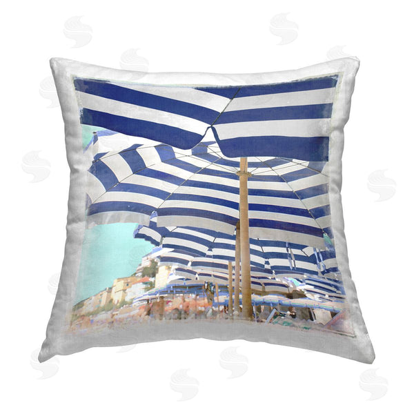stupell industries Charlie Carter | Under Beach Umbrellas Printed Throw Pillow