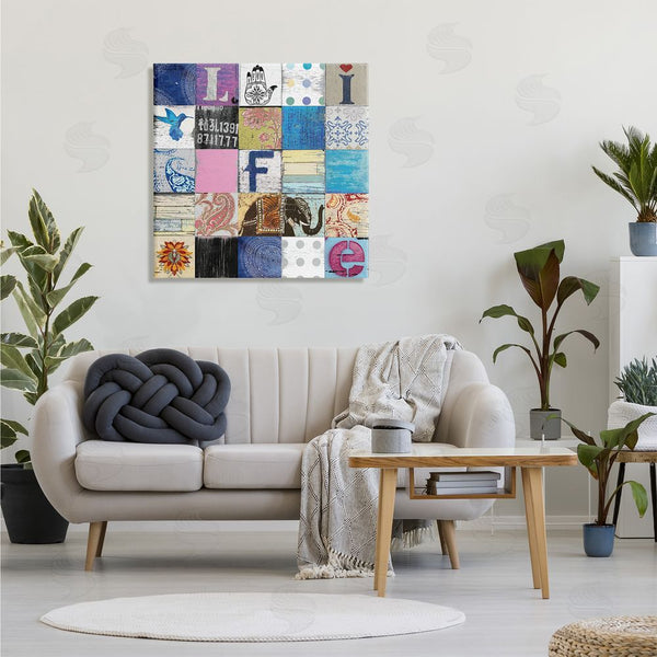 Stupell Industries Charlie Carter | Vintage Icon Collage Life Typography Rustic Elephant Wall Art