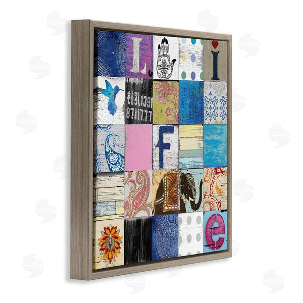 Stupell Industries Charlie Carter | Vintage Icon Collage Life Typography Rustic Elephant Wall Art