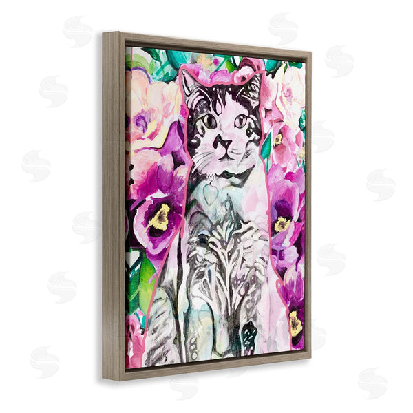 Stupell Industries Chelsea Goodrich | Kitty Among Flowers