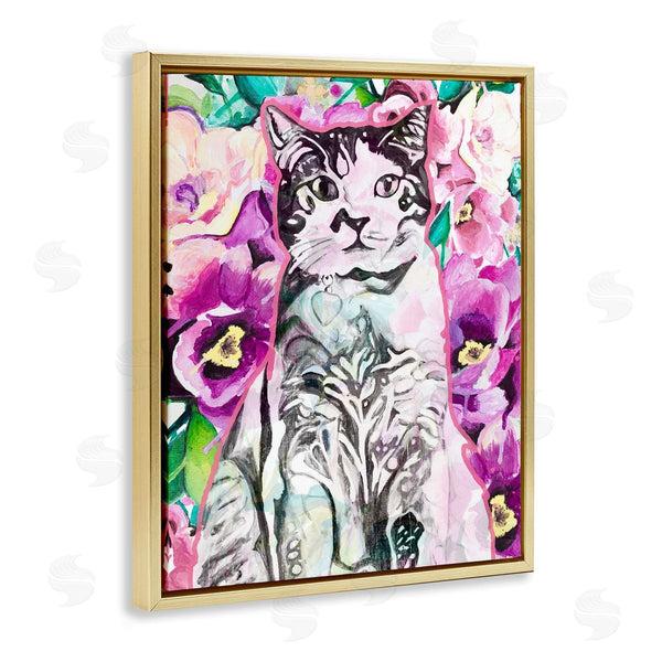 Stupell Industries Chelsea Goodrich | Kitty Among Flowers