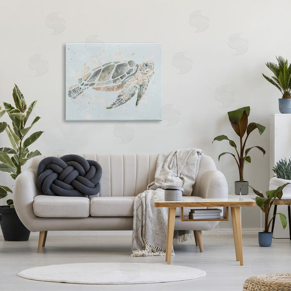 Stupell Industries Chelsea Goodrich | Tortoise Swimming Underwater Bubbles Wall Art