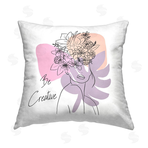 stupell industries Chen Alyesh | Be Creative Portrait Printed Throw Pillow