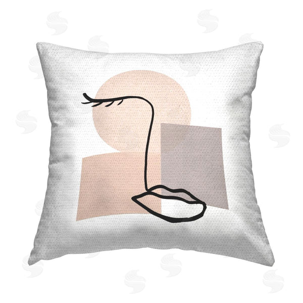 Stupell Industries Chen Alyesh | Minimal Face Portrait Printed Throw Pillow