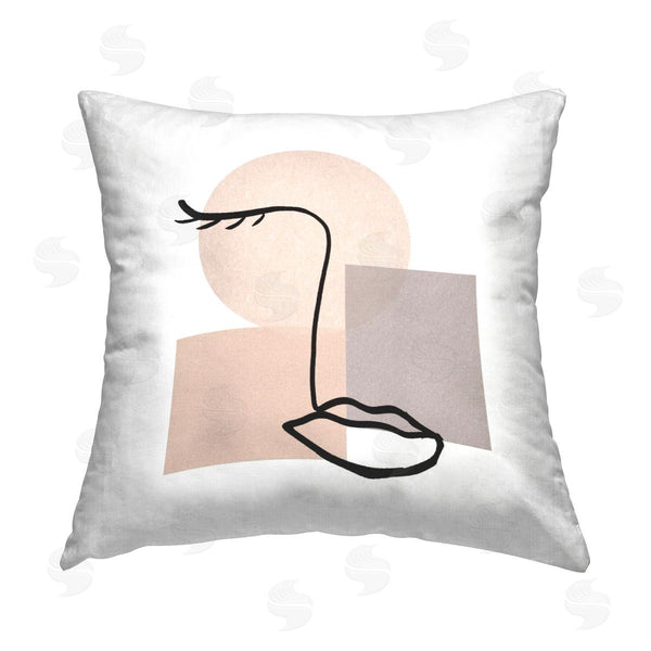 stupell industries Chen Alyesh | Minimal Face Portrait Printed Throw Pillow