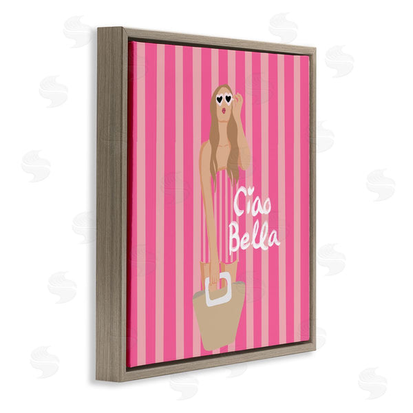 Stupell Industries Chen Alyesh | Pink Striped Glam Girl Wall Art
