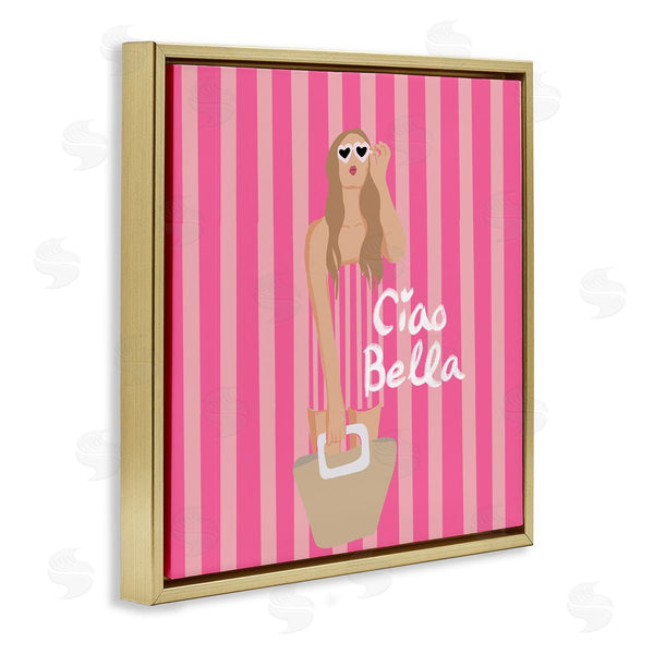 Stupell Industries Chen Alyesh | Pink Striped Glam Girl Wall Art
