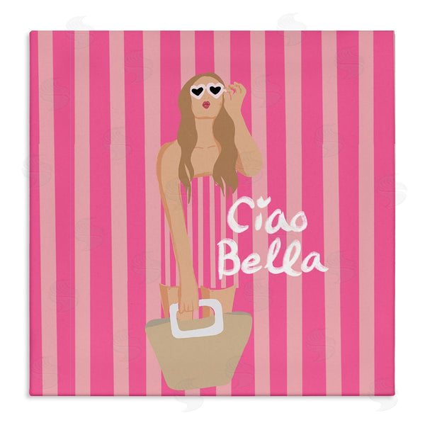 stupell industries Chen Alyesh | Pink Striped Glam Girl Wall Art