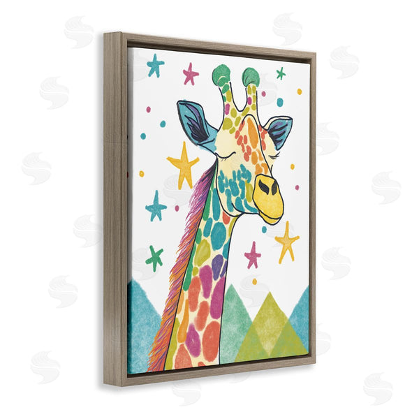 Stupell Industries Chen Alyesh | Whimsical Hued Giraffe & Stars