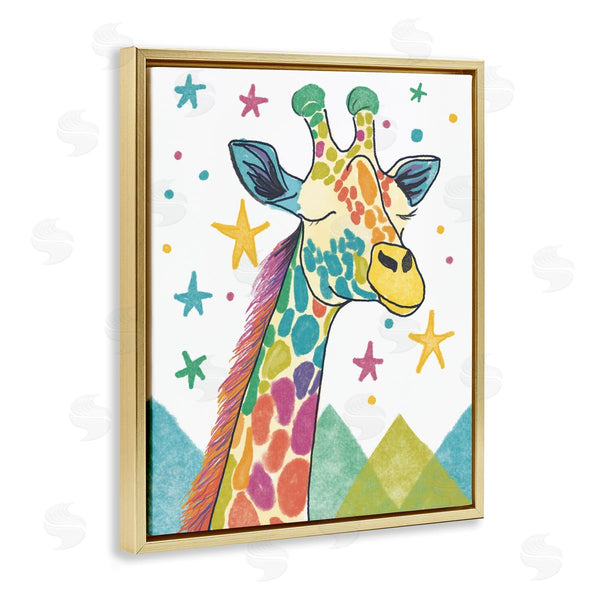 Stupell Industries Chen Alyesh | Whimsical Hued Giraffe & Stars