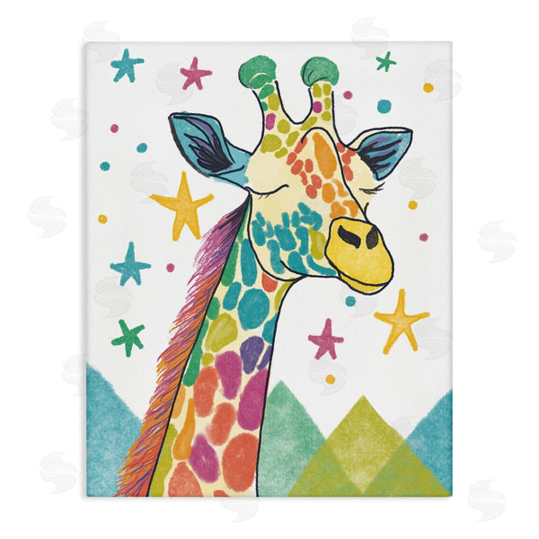 stupell industries Chen Alyesh | Whimsical Hued Giraffe & Stars