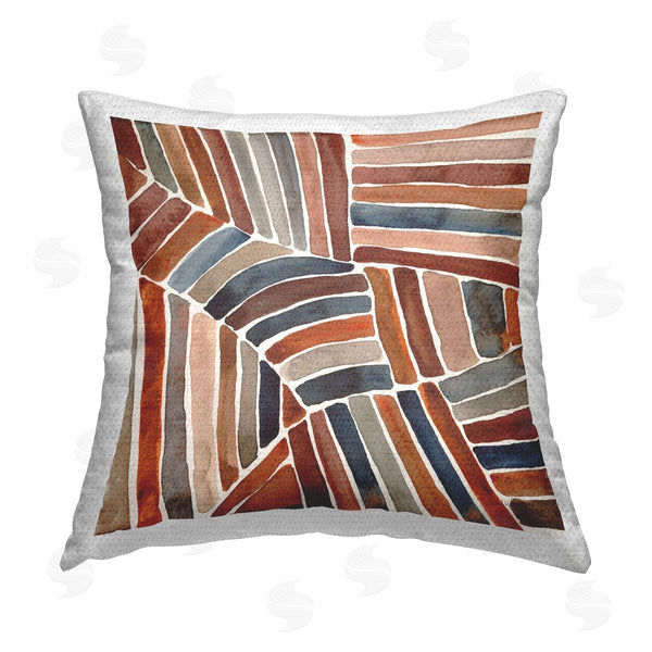 Stupell Industries Cheryl Warrick | Neutral Boho Stripes Pattern Printed Throw Pillow