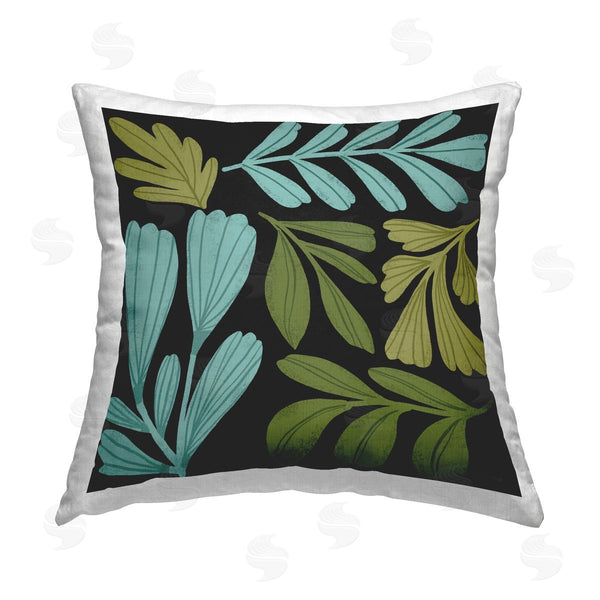 stupell industries Cheryl Warrick | Varied Leaves Collage Printed Throw Pillow