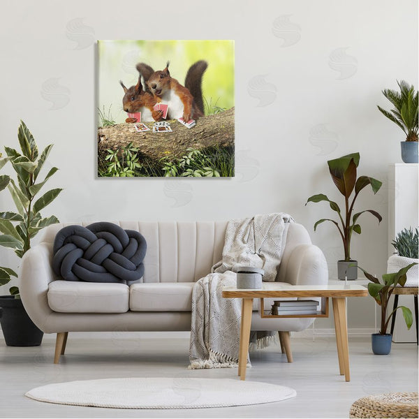 Stupell Industries Chiara | Silly Squirrels Playing Card Games Tree Branch Wall Art