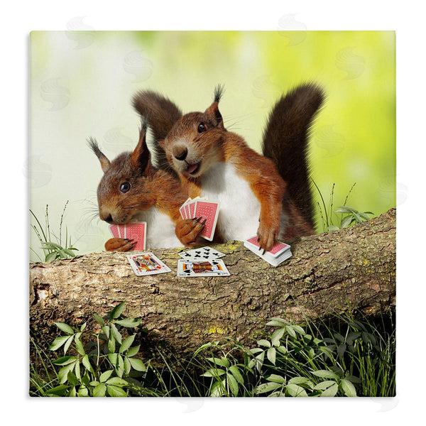 stupell industries Chiara | Silly Squirrels Playing Card Games Tree Branch Wall Art