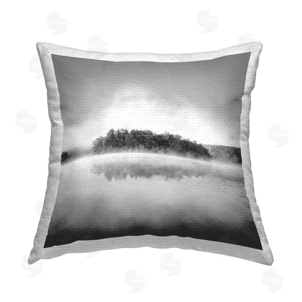 Stupell Industries Chip Forelli | Lake With Distant Island Printed Throw Pillow