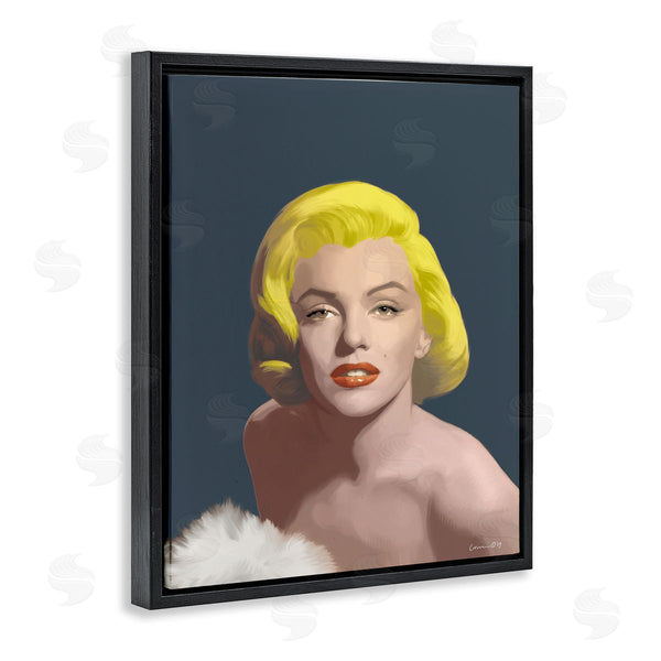 Stupell Industries Chris Consani | Blonde Pop Vintage Marilyn Fashion Icon Over Blue Wall Art