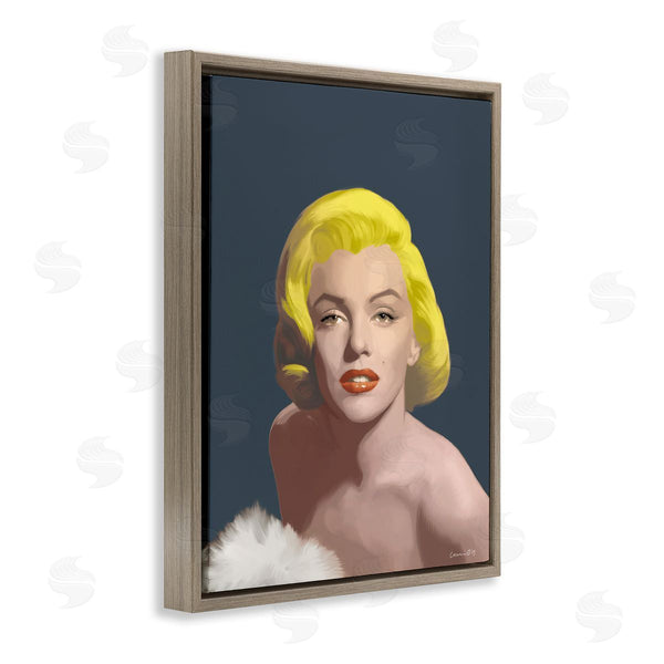 Stupell Industries Chris Consani | Blonde Pop Vintage Marilyn Fashion Icon Over Blue Wall Art