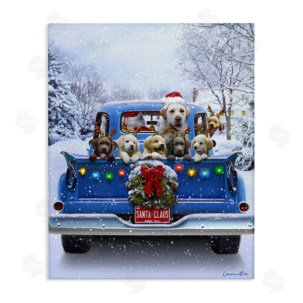 stupell industries Chris Consani | Christmas Tailgate Dog Truck