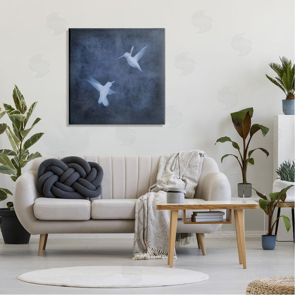 Stupell Industries Chris Donovan | Abstract Blue Hummingbirds Silhouettes Wall Art