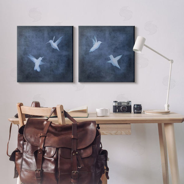 Stupell Industries Chris Donovan | Modern Blue Birds Flying Silhouettes Wall Art