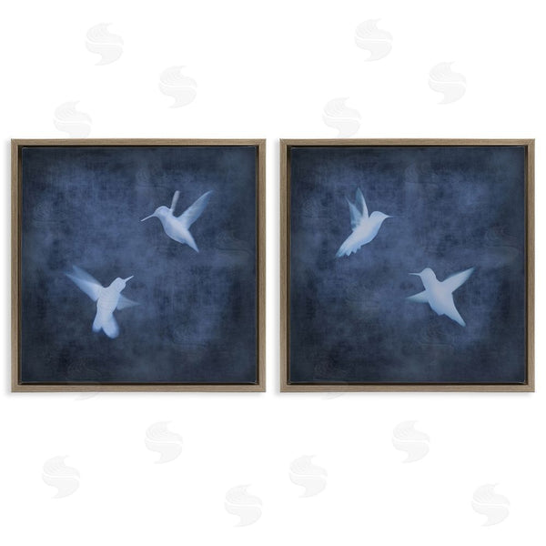 Stupell Industries Chris Donovan | Modern Blue Birds Flying Silhouettes Wall Art