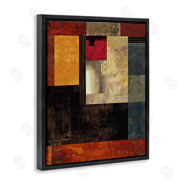 Stupell Industries Chris Donovan | Rich Red Geometric Squares Wall Art
