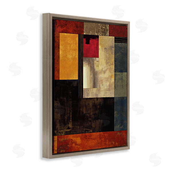Stupell Industries Chris Donovan | Rich Red Geometric Squares Wall Art