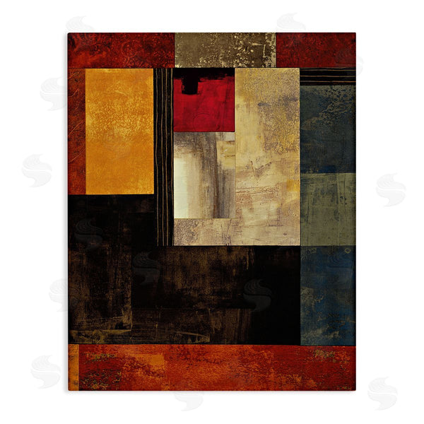 stupell industries Chris Donovan | Rich Red Geometric Squares Wall Art