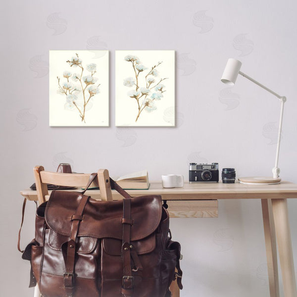 Stupell Industries Chris Paschke | Cotton Flower Stems Rustic Floral Wall Art