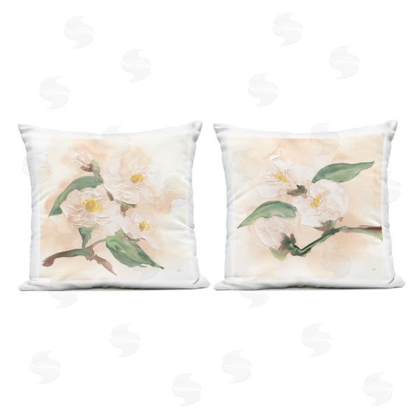 Stupell Industries Chris Paschke | Faded Dimensional Magnolias Printed Throw Pillow Set
