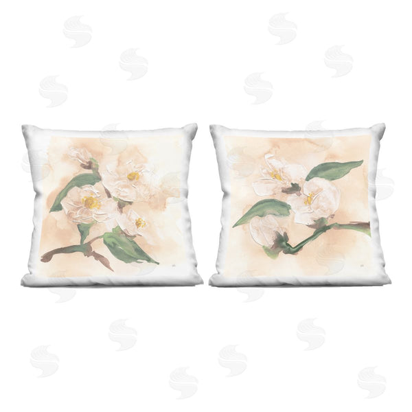 stupell industries Chris Paschke | Faded Dimensional Magnolias Printed Throw Pillow Set