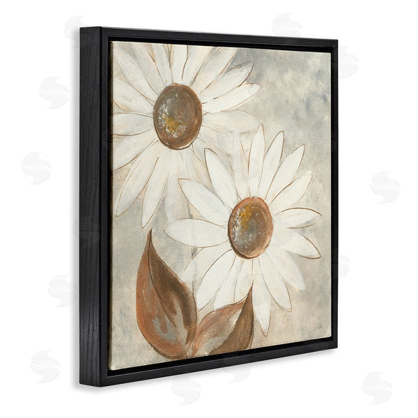 Stupell Industries Chris Paschke | White Neutral Daisy Florals Vintage Charm