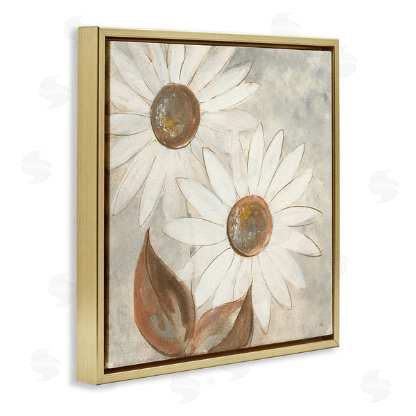 Stupell Industries Chris Paschke | White Neutral Daisy Florals Vintage Charm