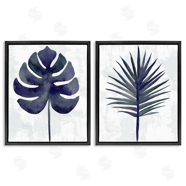 Stupell Industries Christie Adams | Navy Monstera & Fan Palm