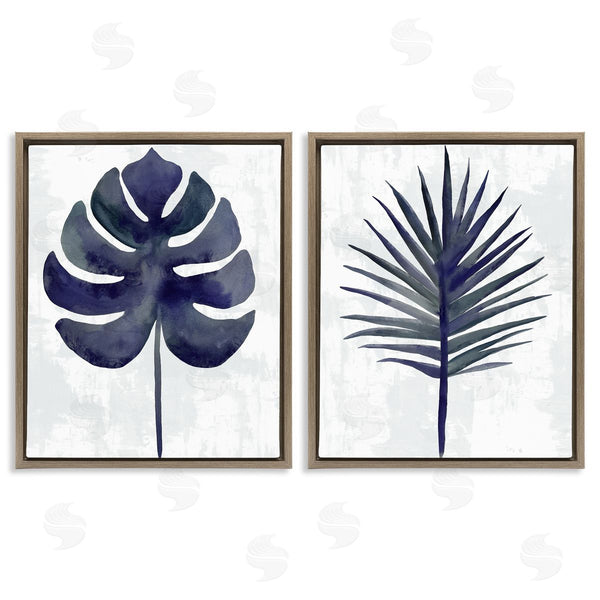 Stupell Industries Christie Adams | Navy Monstera & Fan Palm