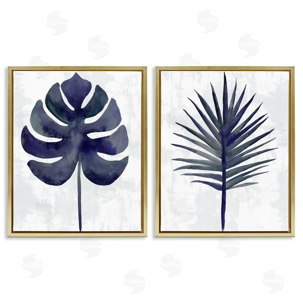 Stupell Industries Christie Adams | Navy Monstera & Fan Palm