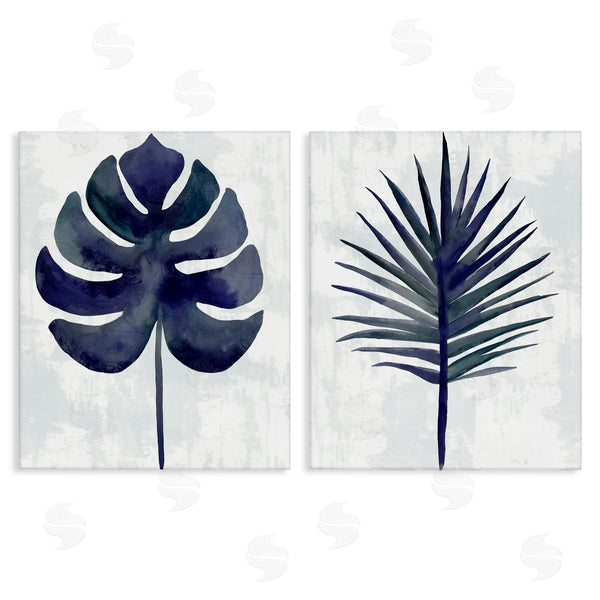stupell industries Christie Adams | Navy Monstera & Fan Palm