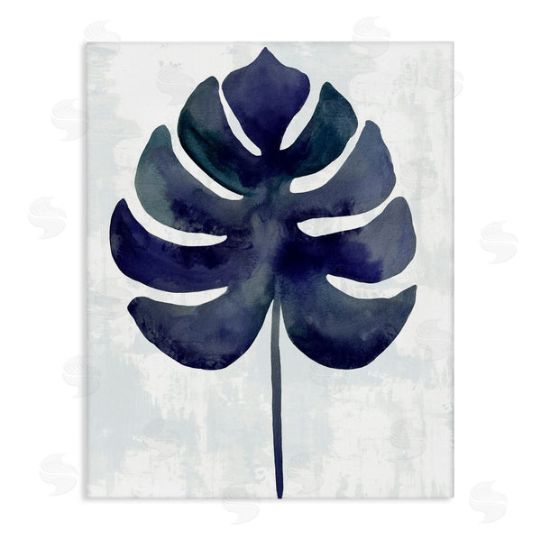 stupell industries Christie Adams | Navy Monstera Leaf Silhouette