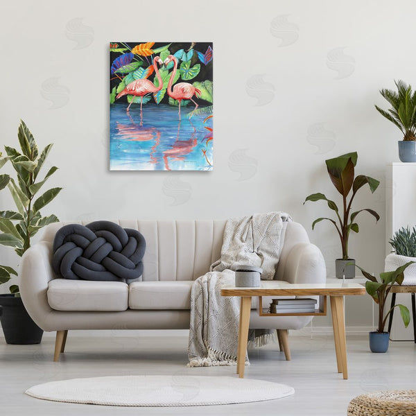 Stupell Industries Christine Reichow | Bold Flamingos Reflection Wall Art