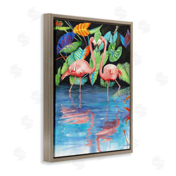 Stupell Industries Christine Reichow | Bold Flamingos Reflection Wall Art