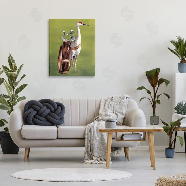 Stupell Industries Christine Reichow | Crane Bird With Golf Clubs Wall Art